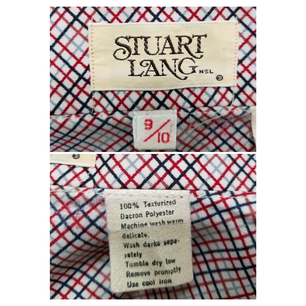 VINTAGE plaid long sleeve blouse - Picture 7 of 7